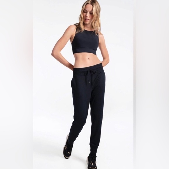 Lole Women's Half Moon Jogger Pants Drawstring Waist with Pockets Black Sz XXL - Picture 2 of 8